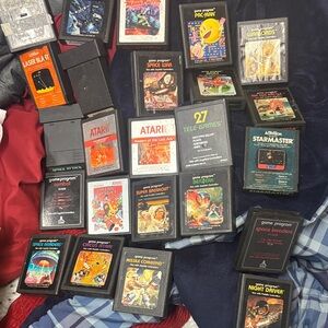 Video Game Cartridge Collection - Black Atari 2600 games 48 no duplicates!